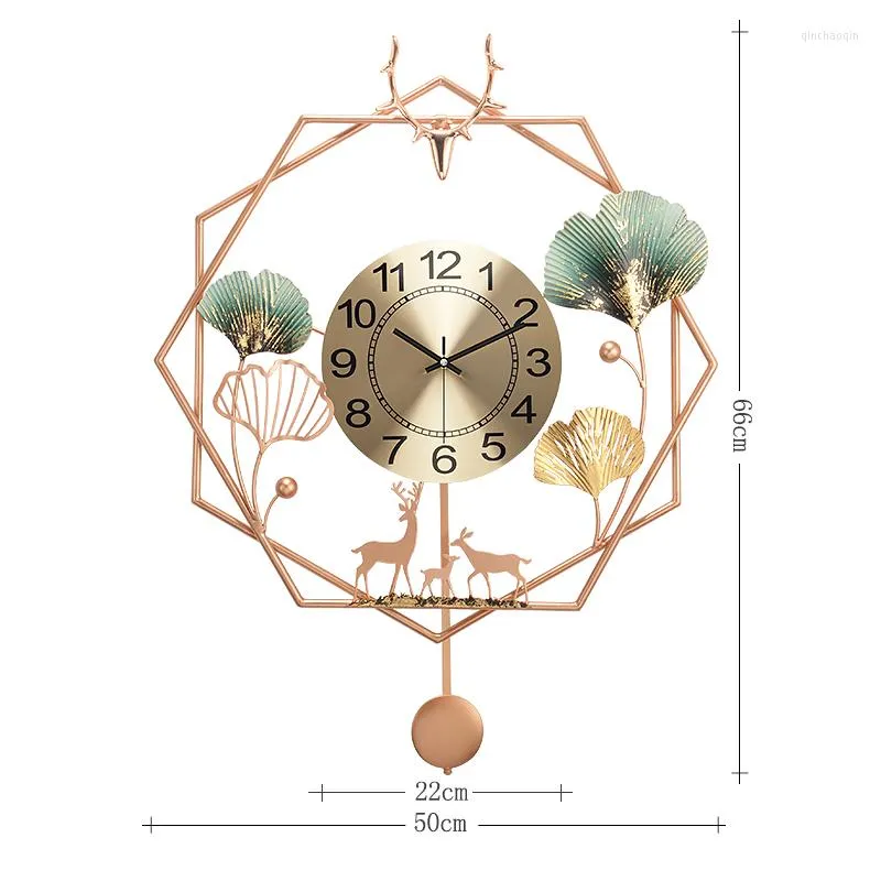 Wall Clocks Chinese Style Living Room Fashion Creative Art Clock Light Luxury Decorative Household Atmospheric Watch Silent