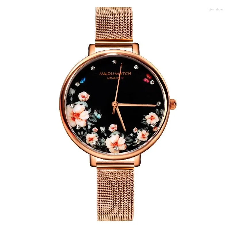 Wristwatches Ultra Fine Strap Luxury Women Wristwatch Dress Watch Classic Chinese Style Female Ladies Zegarek Damski