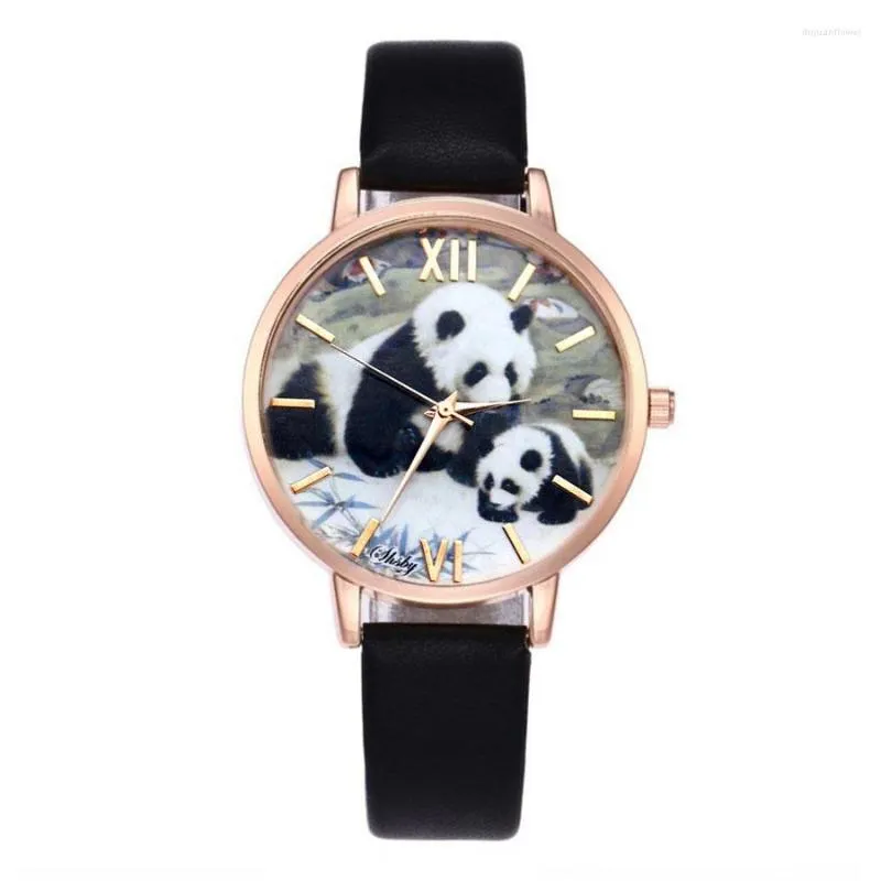 Wristwatches Shsby Brand Chinese Style Leather Strap WristWatch Fashion Rose Gold Ladies Quartz Watch Women Dress Watches Femme Casual