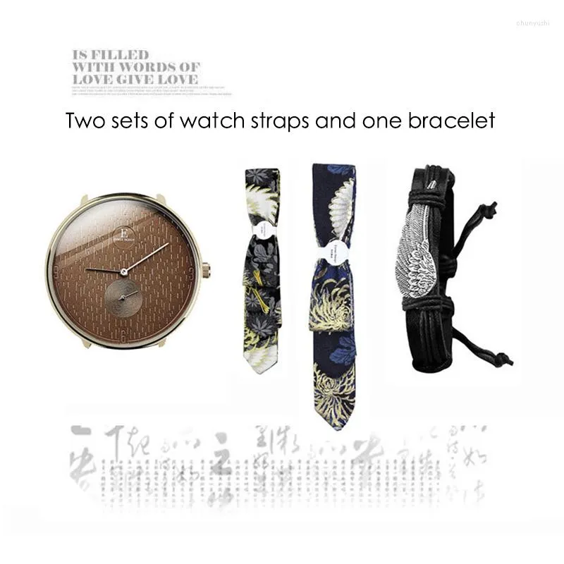 Wristwatches 2023 Enmex Ancient Stylish Wristwatch Brief Face COTTON STRAP Fashion Bandage Watch Dragons Chinese Clock Quartz