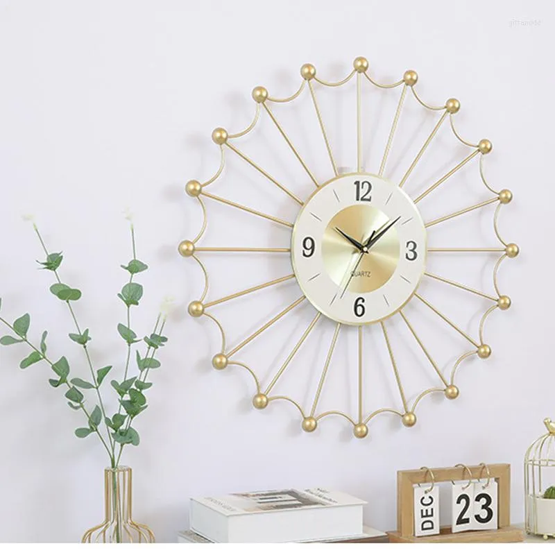 Wall Clocks Light Luxury Metal Living Room Bedroom Clock Chinese Study Decoration Creative Watch