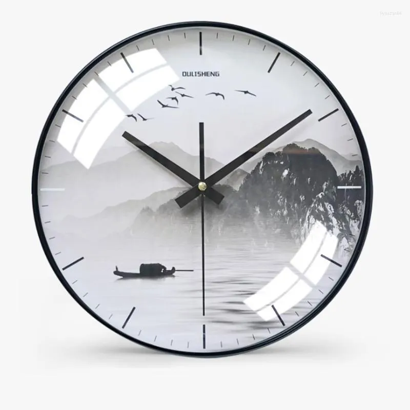 Wall Clocks Chinese Glass Clock Household Mute Living Room Bedroom Modern Decorative Vagetable Watch Quartz Round