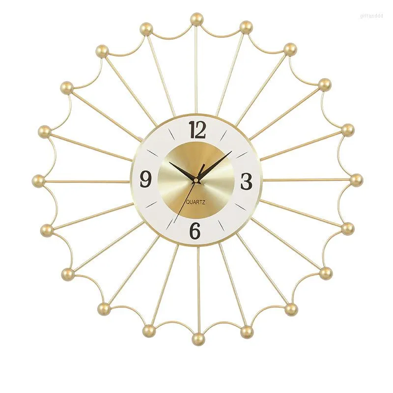 Wall Clocks Light Luxury Metal Living Room Bedroom Clock Chinese Study Decoration Creative Watch