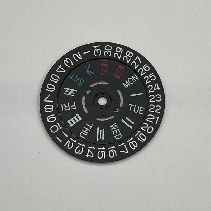 Watch Repair Kits White Black Datewheel Movement Dial Plate Crown At 3/3.8 Chinese English Version For NH36A Replacement Accessories