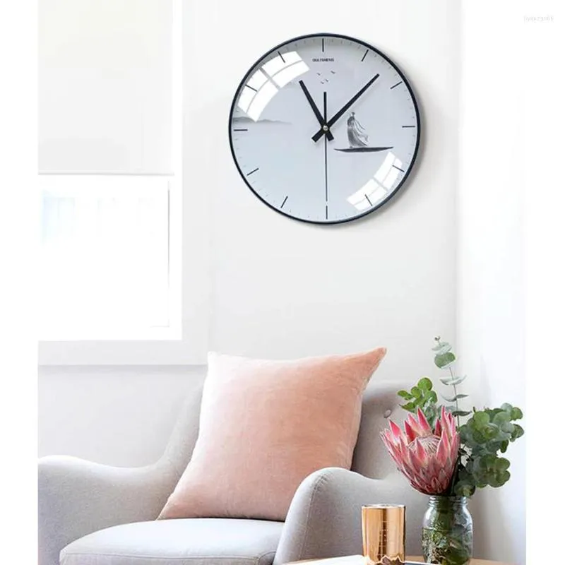 Wall Clocks Chinese Glass Clock Household Mute Living Room Bedroom Modern Decorative Vagetable Watch Quartz Round