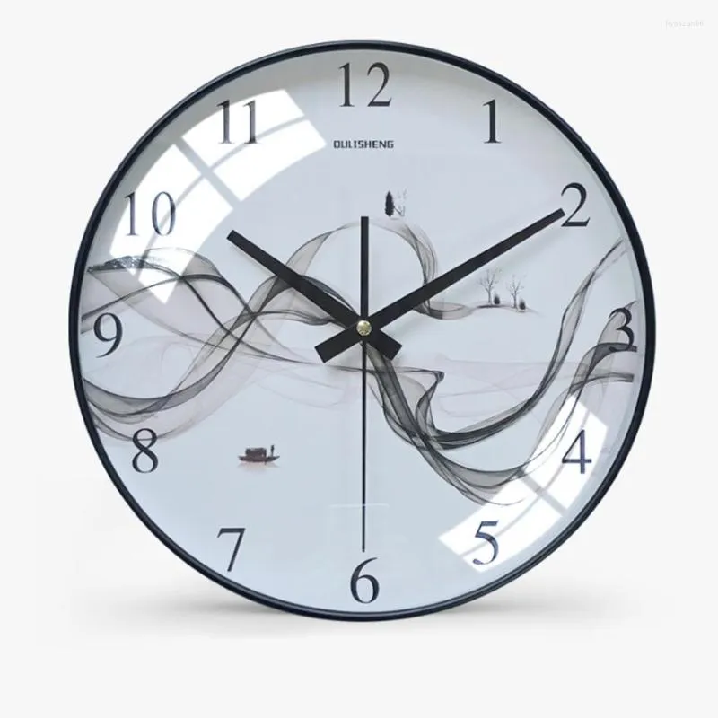 Wall Clocks Chinese Glass Clock Household Mute Living Room Bedroom Modern Decorative Vagetable Watch Quartz Round