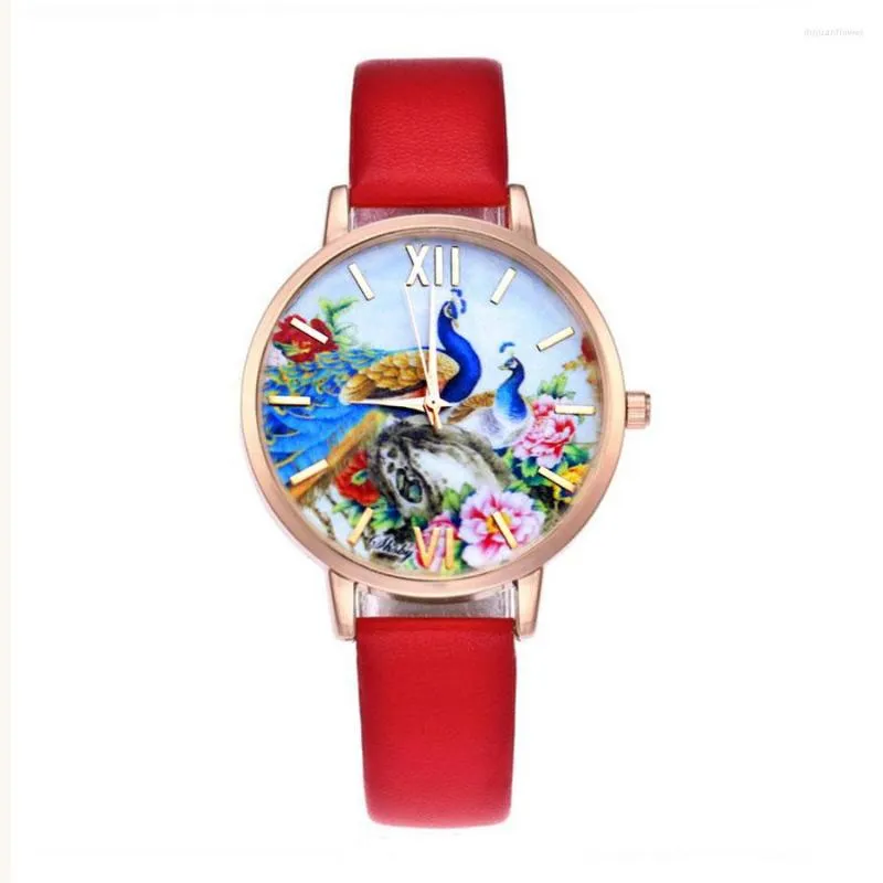 Wristwatches Shsby Brand Chinese Style Leather Strap WristWatch Fashion Rose Gold Ladies Quartz Watch Women Dress Watches Femme Casual