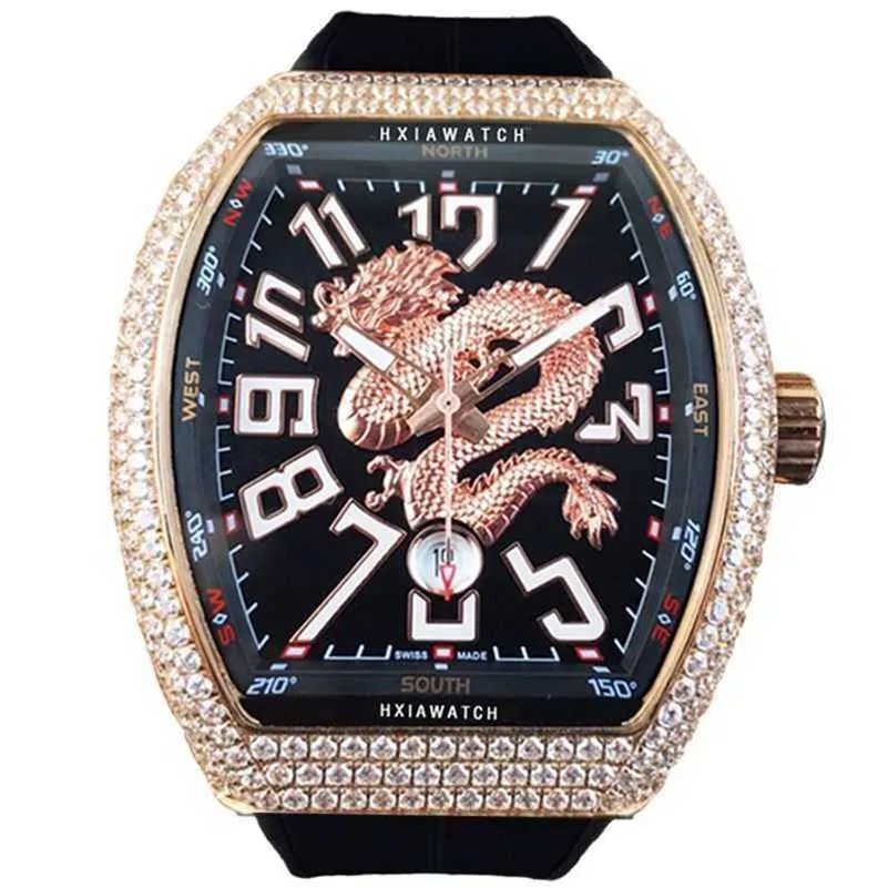 Luxury milles China-Chic Wine Barrel Diamond Series Fully Automatic Mechanical Fashion Trend Super Large Dial Baita China Dragon Watch Male ayw J9T0 9Z93