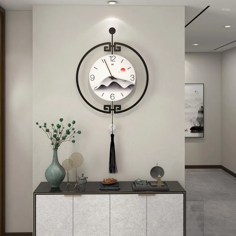 Wall Clocks Chinese Style Clock Fashion Simple Living Room Home Mute Decorative Hanging Quartz Watch