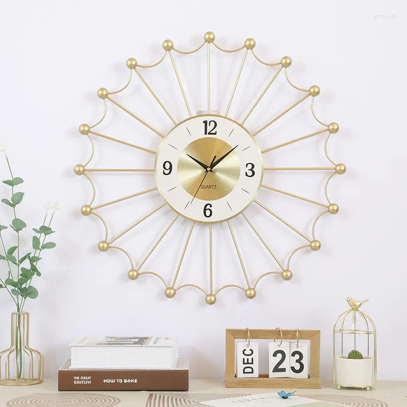 Wall Clocks Light Luxury Metal Living Room Bedroom Clock Chinese Study Decoration Creative Watch