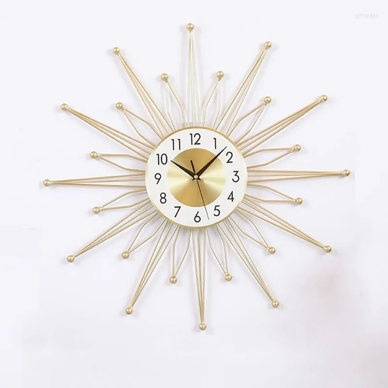 Wall Clocks Light Luxury Metal Living Room Bedroom Clock Chinese Study Decoration Creative Watch