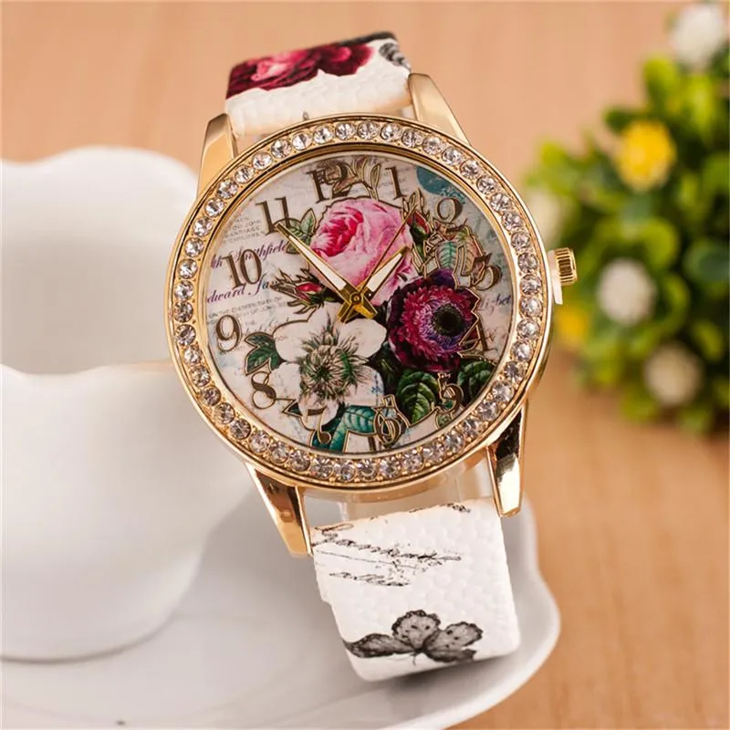 Wristwatches Fashion Quartz Watch Chinese Flower Casual Women Bracelet Relogio Feminino Clock Christmas Gift WatchWristwatches WristwatchesW