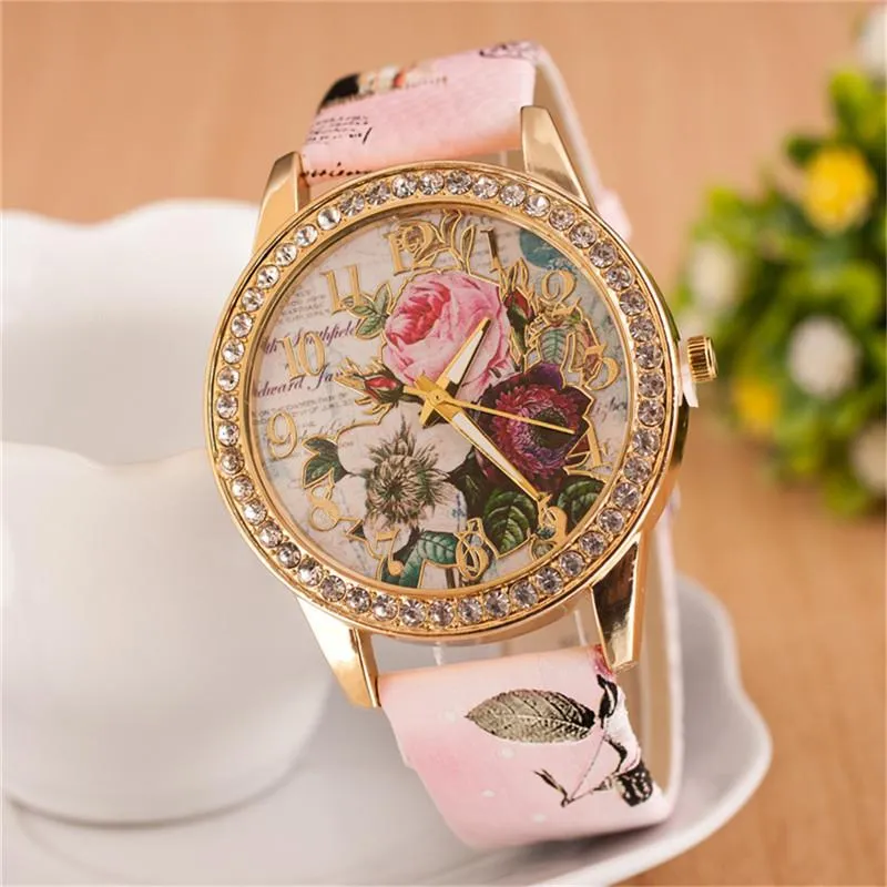 Wristwatches Fashion Quartz Watch Chinese Flower Casual Women Bracelet Relogio Feminino Clock Christmas Gift WatchWristwatches WristwatchesW