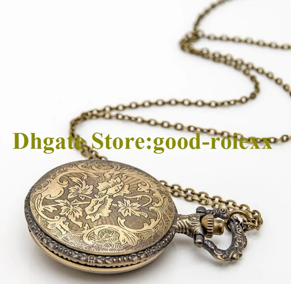 Chinese dragonVersion Vintage Women's Pocket Watch Necklace Accessories Sweater Chain Ladies Hanging Mens Quartz Pocket Watches A00040