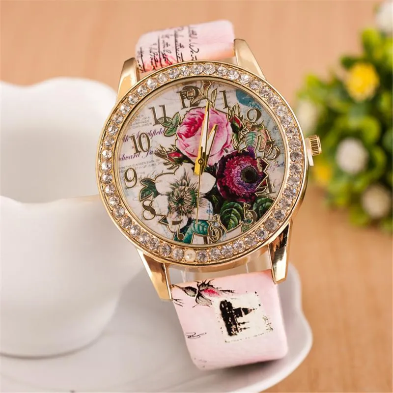 Wristwatches Fashion Quartz Watch Chinese Flower Casual Women Bracelet Relogio Feminino Clock Christmas Gift WatchWristwatches WristwatchesW