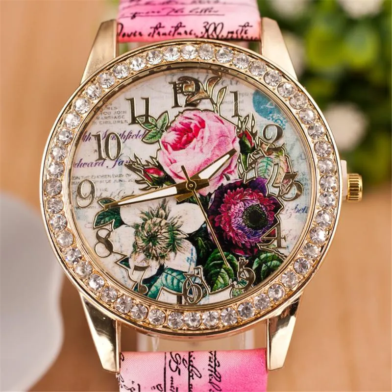 Wristwatches Fashion Quartz Watch Chinese Flower Casual Women Bracelet Relogio Feminino Clock Christmas Gift WatchWristwatches WristwatchesW