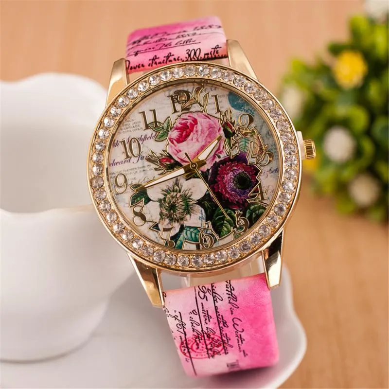 Wristwatches Fashion Quartz Watch Chinese Flower Casual Women Bracelet Relogio Feminino Clock Christmas Gift WatchWristwatches WristwatchesW