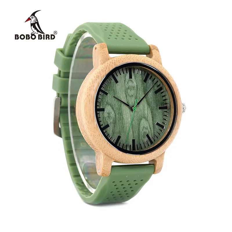 Original China WT Bamboo Wood Watches Men Quartz Male Silicon Wristwatches OEM erkek kol saati