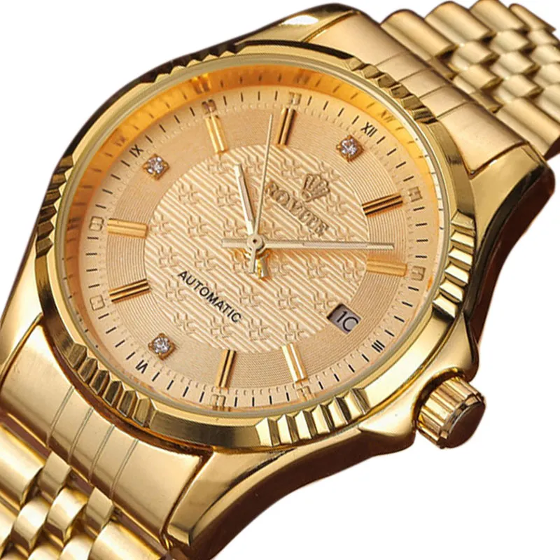 Gold Calendar Full Stainless Steel Series Automatic Mens Watches Sports Clock Top Chinese Mechanical Wrist Watch