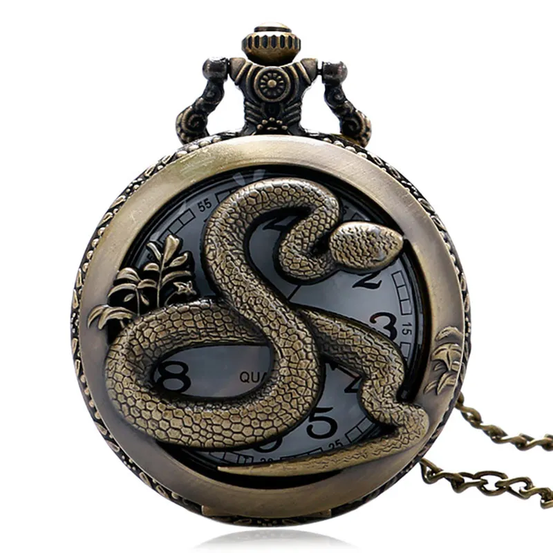 Chinese Zodiac Pocket Watch: Antique 3D Vintage Style for Men & Women - Quartz Analog Display with Sweater Chain Necklace