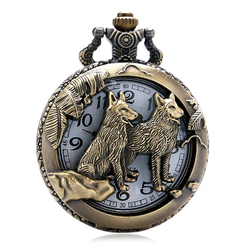 Chinese Zodiac Pocket Watch: Antique 3D Vintage Style for Men & Women - Quartz Analog Display with Sweater Chain Necklace