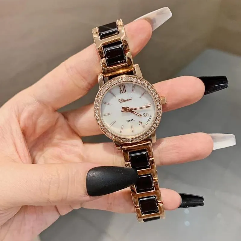 Wristwatches Shining Crystals Women Elegant Ceramic Watches Waterproof Bracelets China Chic 520 LOVE Gifts Wrist Watch Quartz Relojes