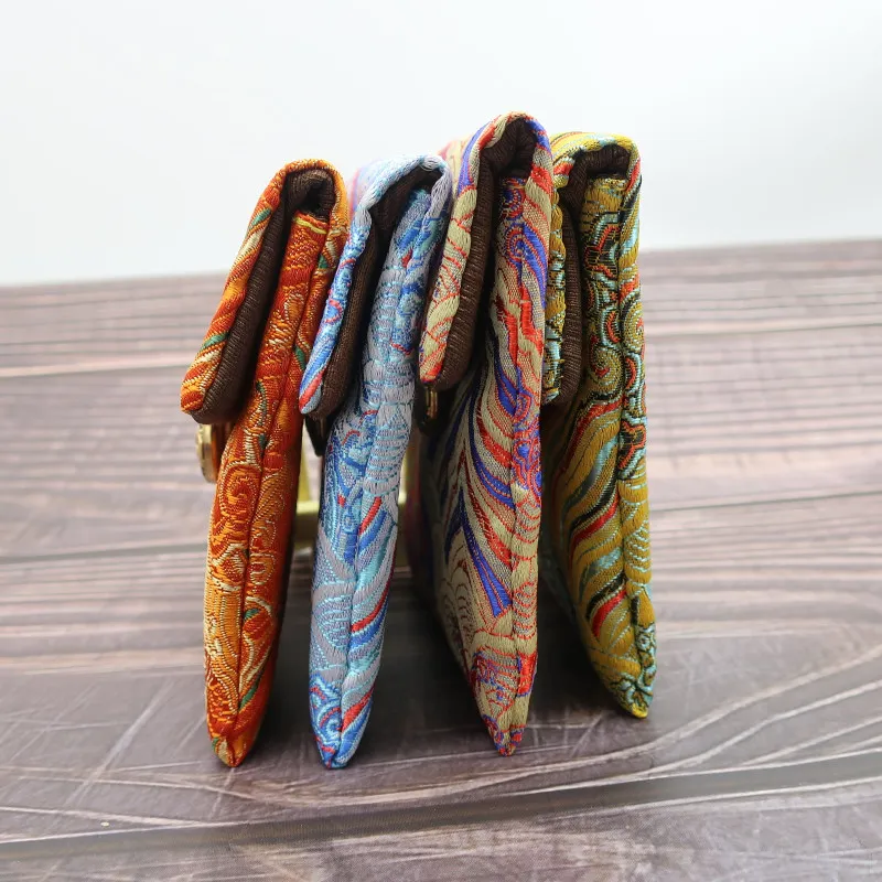 10pcs Cotton Filled Chinese style Silk Brocade Bag Jewelry Gift Pouch High End Small Coin Purse Watch Bangle Bracelet Storage